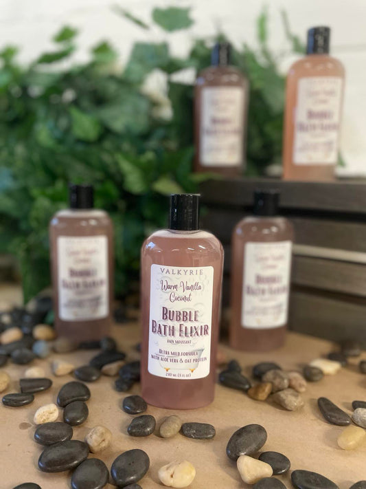 Warm Vanilla Coconut Bubble Elixir Valkyrie Natural Skin Care Self Care Beauty St. Catharines Canada