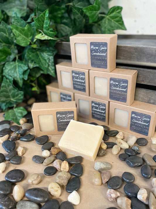Warm Spice & Sandalwood Cleansing Bar Valkyrie For Men Valkyrie Global Natural Skin Care Self Care Beauty St. Catharines Ontario Canada