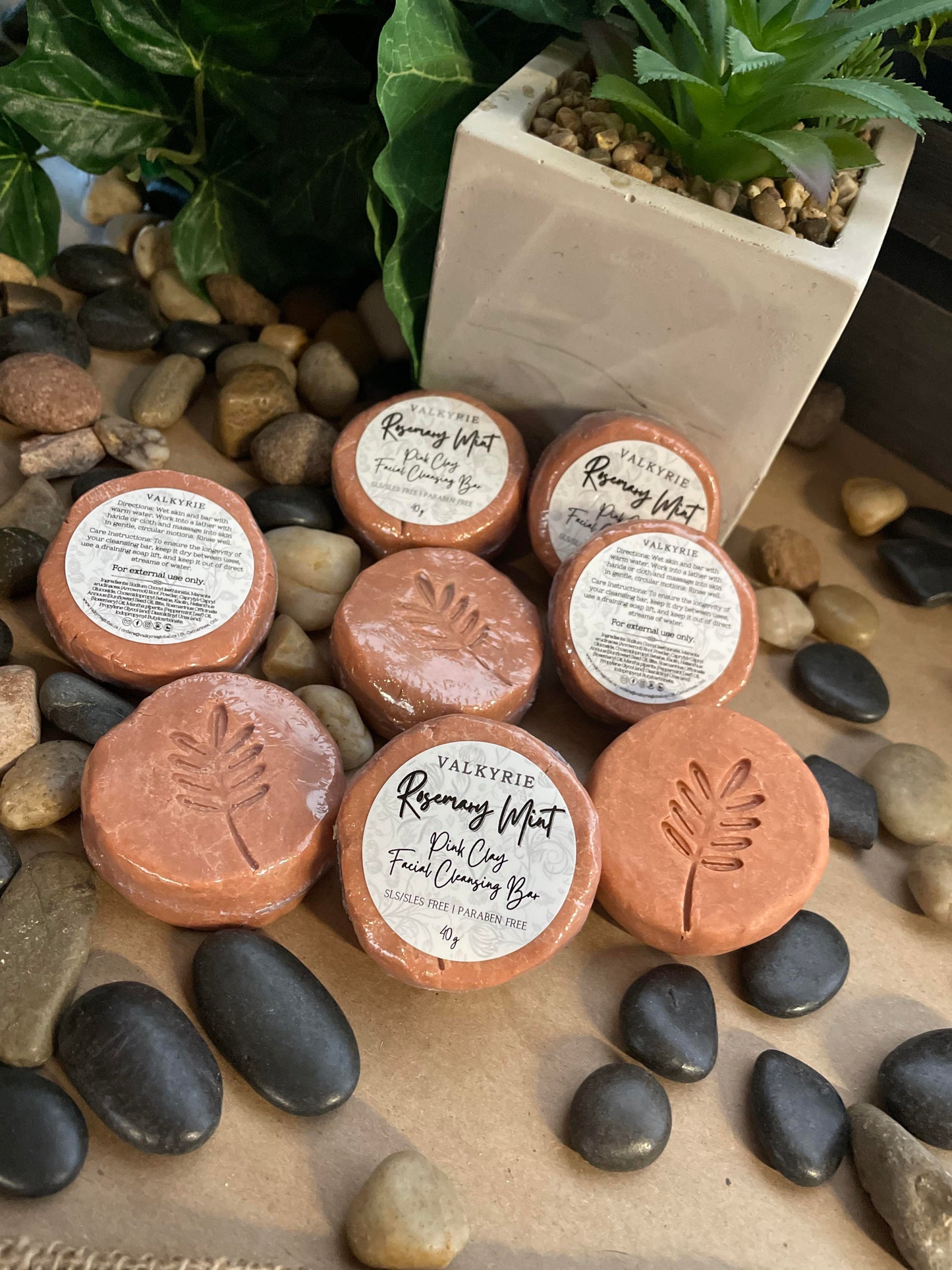 Rosemary Mint Pink Clay Facial Cleansing Bar Valkyrie Global Skin Care Self Care Beauty St. Catharines Ontario Canada