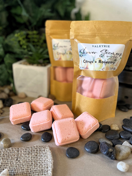 Citrus + Rosemary - Shower Steamers Valkyrie Global Natural Skin Care Self Care Beauty St. Catharines Ontario Canada