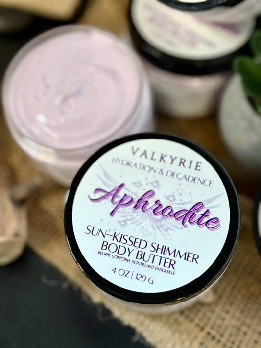 Aphrodite - Sun-kissed Shimmer Body Butter Valkyrie Global Skin Care Self Care Beauty St. Catharines Ontario Canada