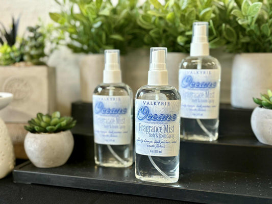 Fragrance Mist Body & Room Spray Oceane Valkyrie Skin Care Beauty St. Catharines Ontario Canada Salty breeze • Lush palms • Exotic florals