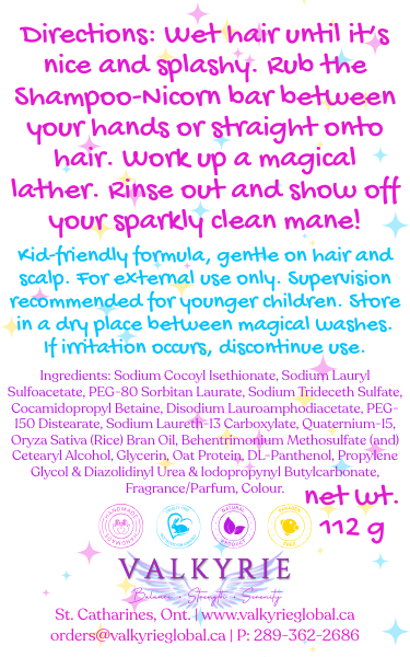 Shampoo-Nicorn Shampoo Bar Valkyrie Self Care Kids Hair Care St. Catharines Canada