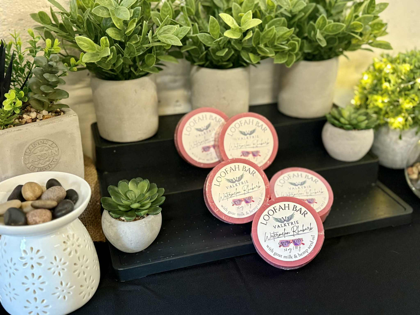 Watermelon Rhubarb Loofah Cleansing Bar Valkyrie Natural Skin Care Self Care Beauty St. Catharines Canada