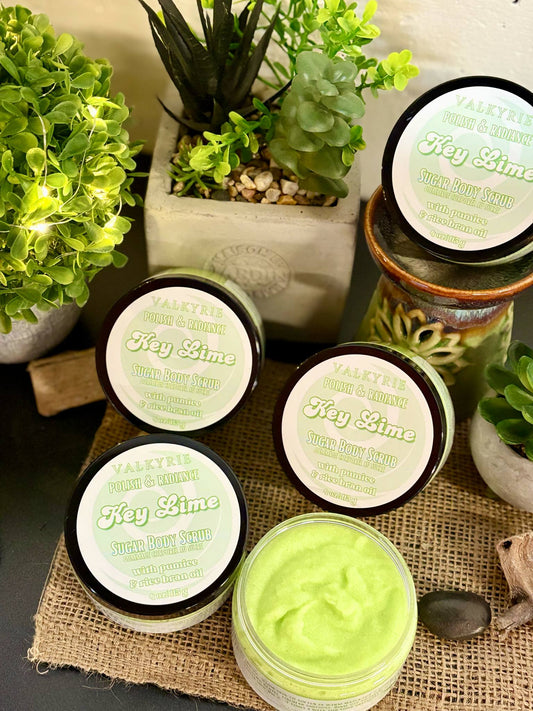 Key Lime Sugar Body Scrub Valkyrie Global Skin Care Self Care Beauty St. Catharines Ontario Canada