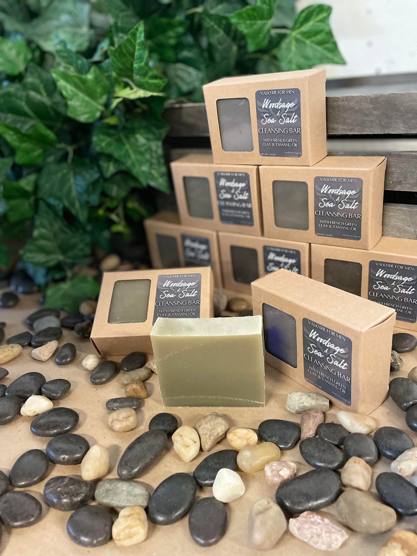 Woodsage & Sea Salt Cleansing Bar Valkyrie For Men Valkyrie Global Natural Skin Care Self Care Beauty St. Catharines Ontario Canada