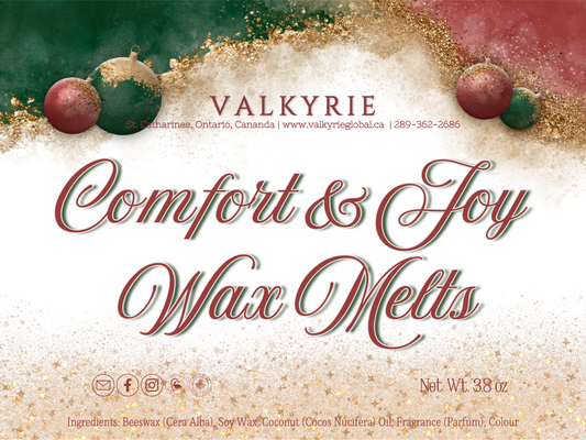 Comfort & Joy - Holiday Wax Melts Valkyrie Global Home Fragrance Self Care Beauty St. Catharines Ontario Canada