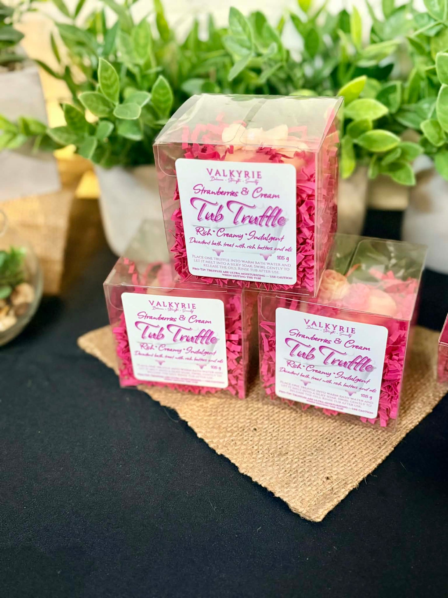 Tub Truffles Strawberries & Cream Valkyrie Natural Skin Care Self Care Beauty St. Catharines Canada