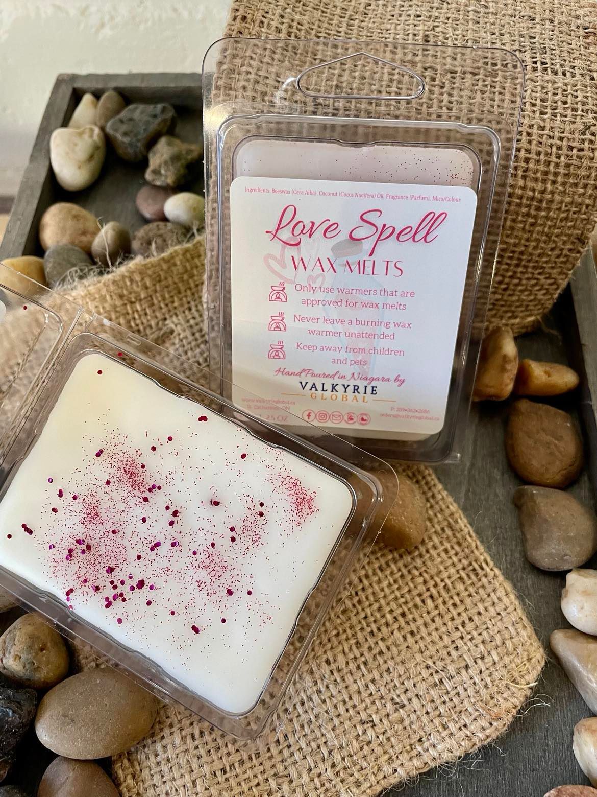 Love Spell Wax Melt Valkyrie Global Natural Skin Care Self Care Beauty St. Catharines Ontario Canada